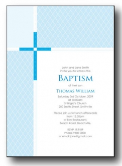 Baptism invites to print, classic design with 4 colour choices.